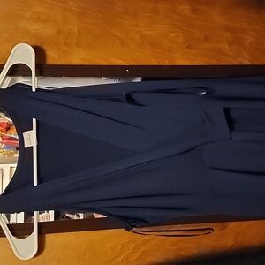 Kaileigh Navy Blue Wrap Style Dress